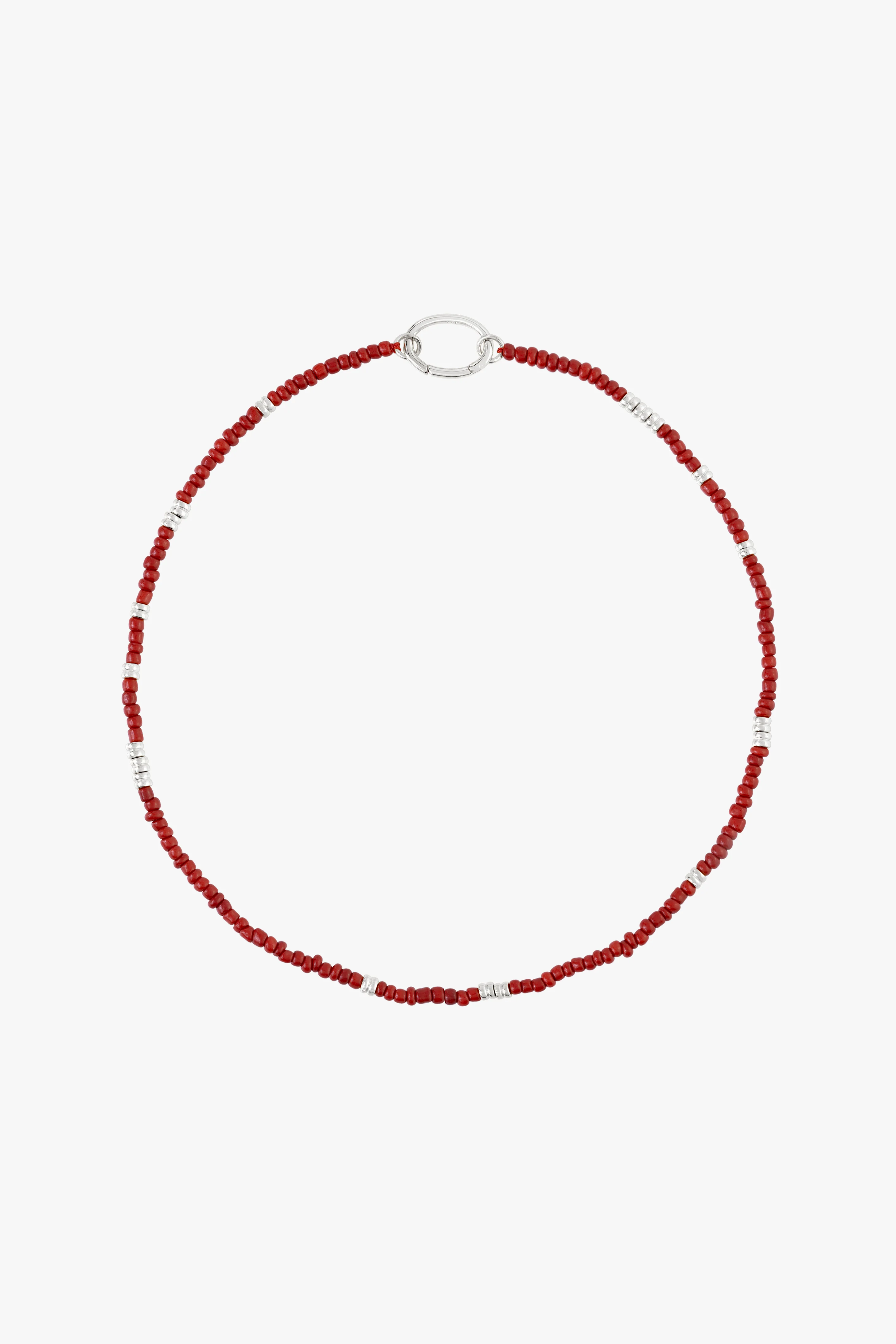 Berry red clasp necklace silver - Image 3
