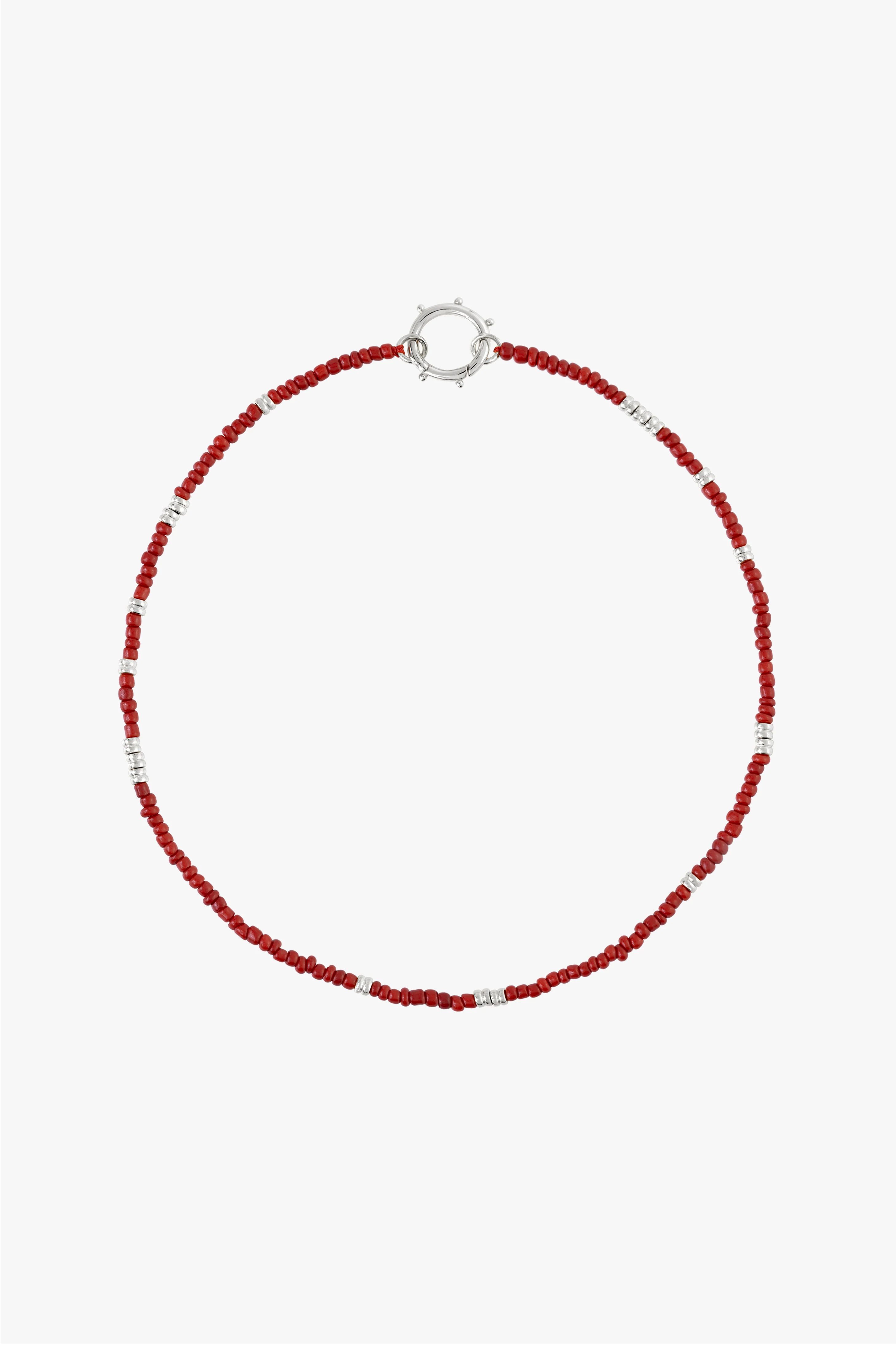 Berry red clasp necklace silver - Image 5