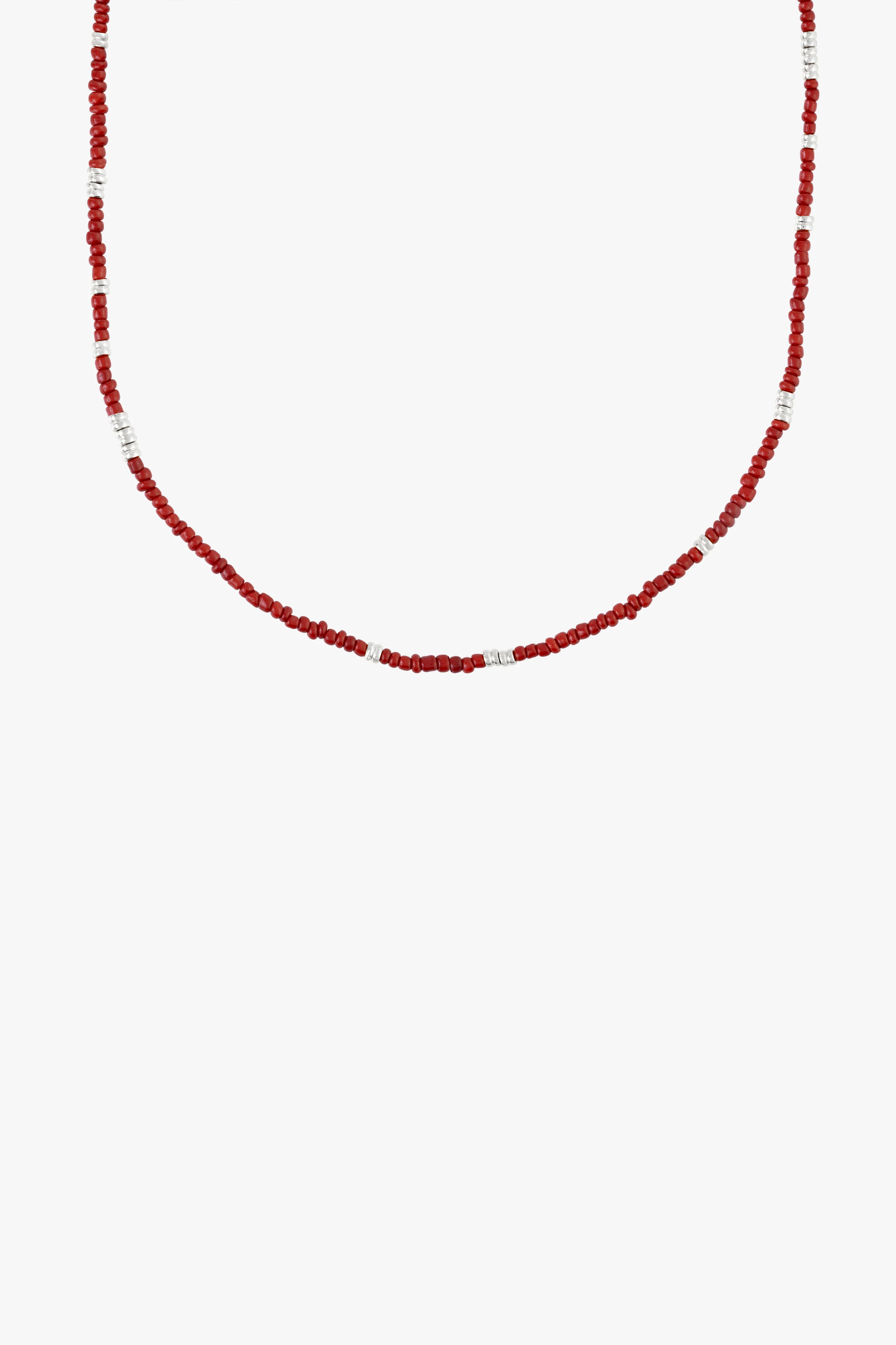 Berry red clasp necklace silver - Image 7