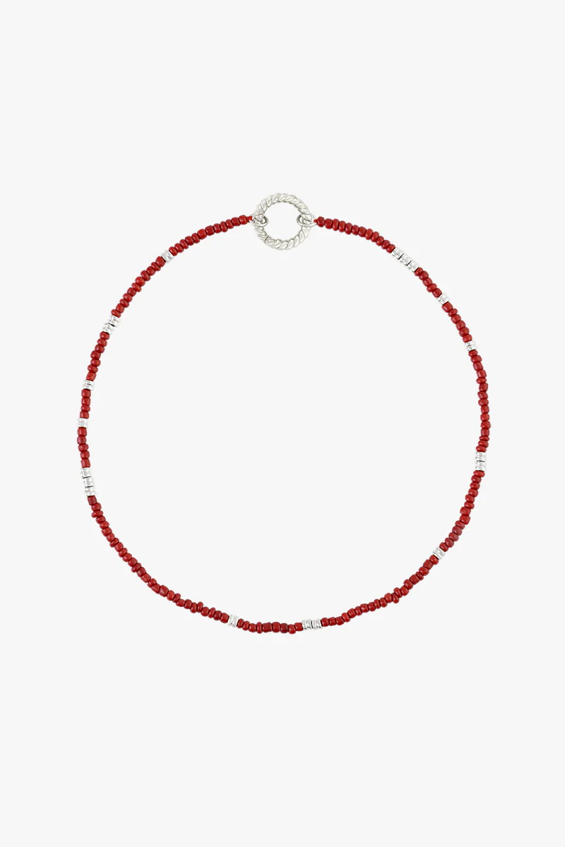 Berry red clasp necklace silver - Image 9