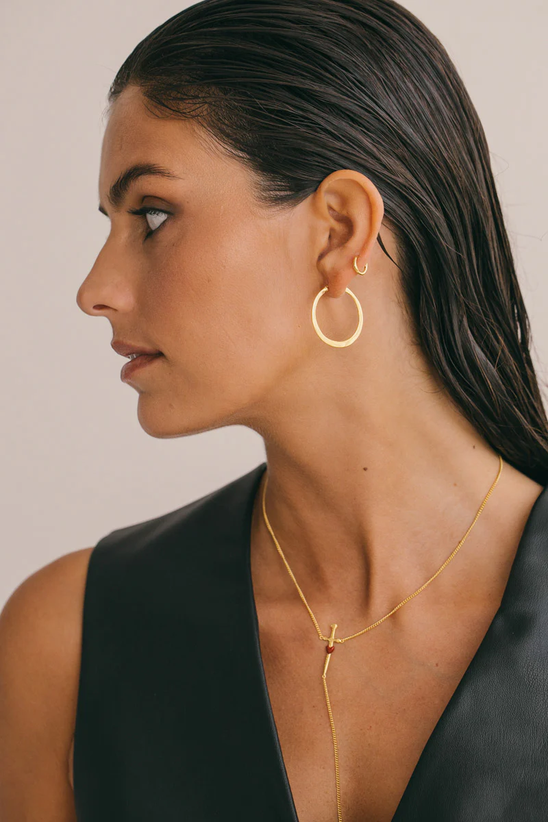 Big gypsy hoop gold plated (30mm) - Image 6