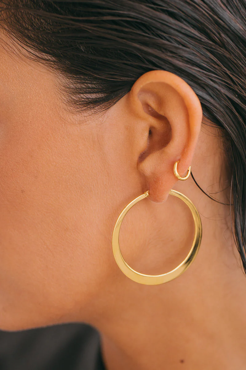 Big gypsy hoop gold plated (45mm) - Image 3