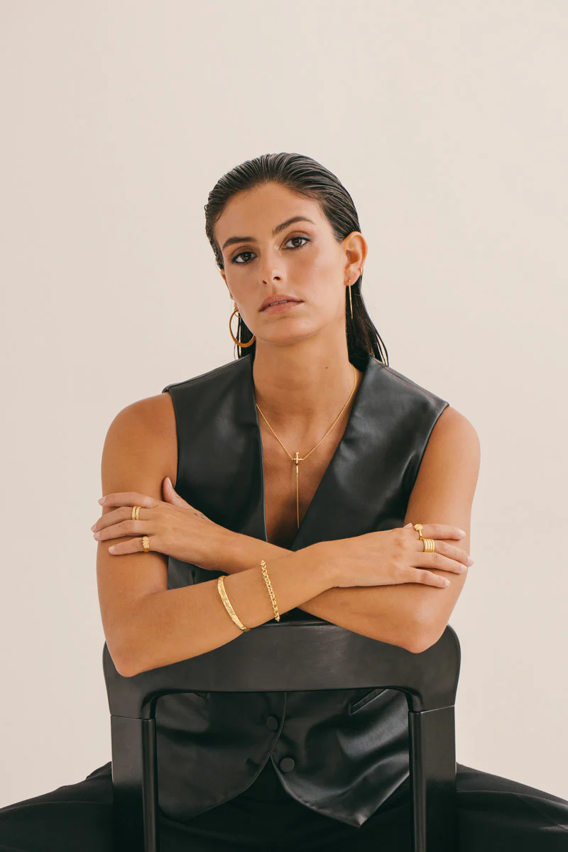 Big gypsy hoop gold plated (45mm) - Image 7