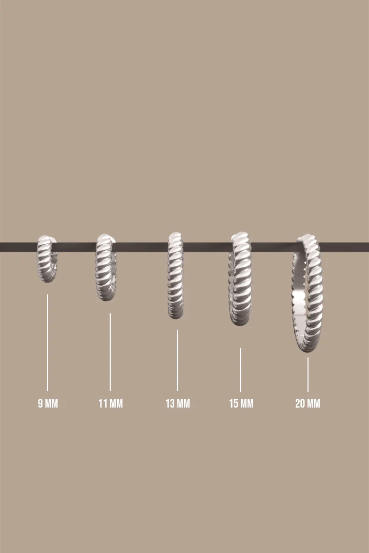 Small dots hoop silver (9mm) - Image 3