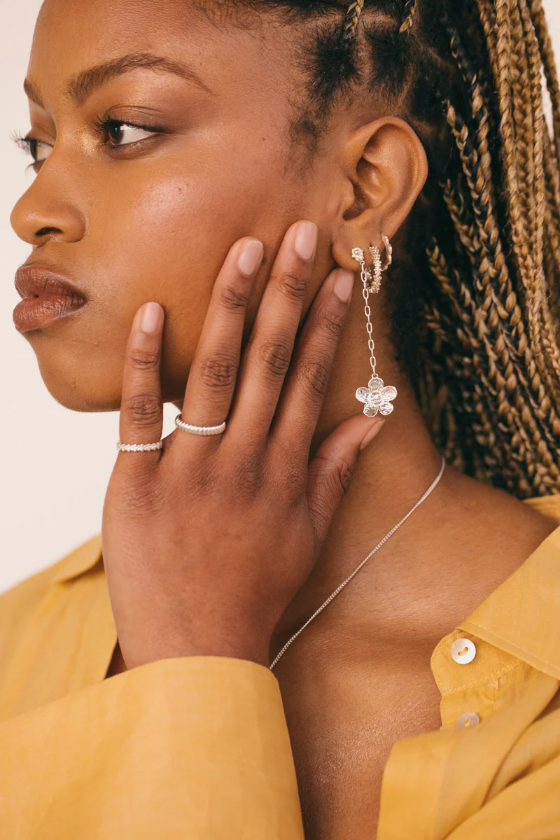 Botanic Chain Earring Silver - Image 3