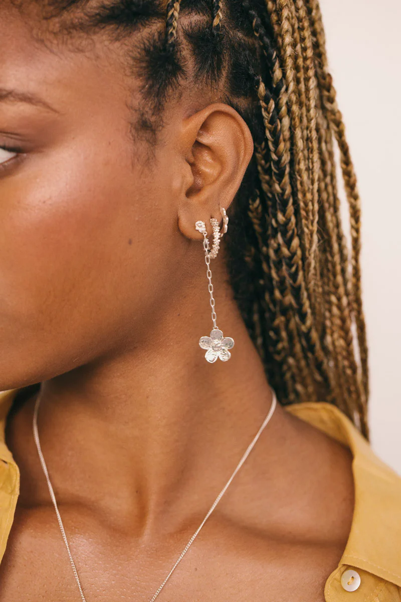 Botanic Chain Earring Silver - Image 4