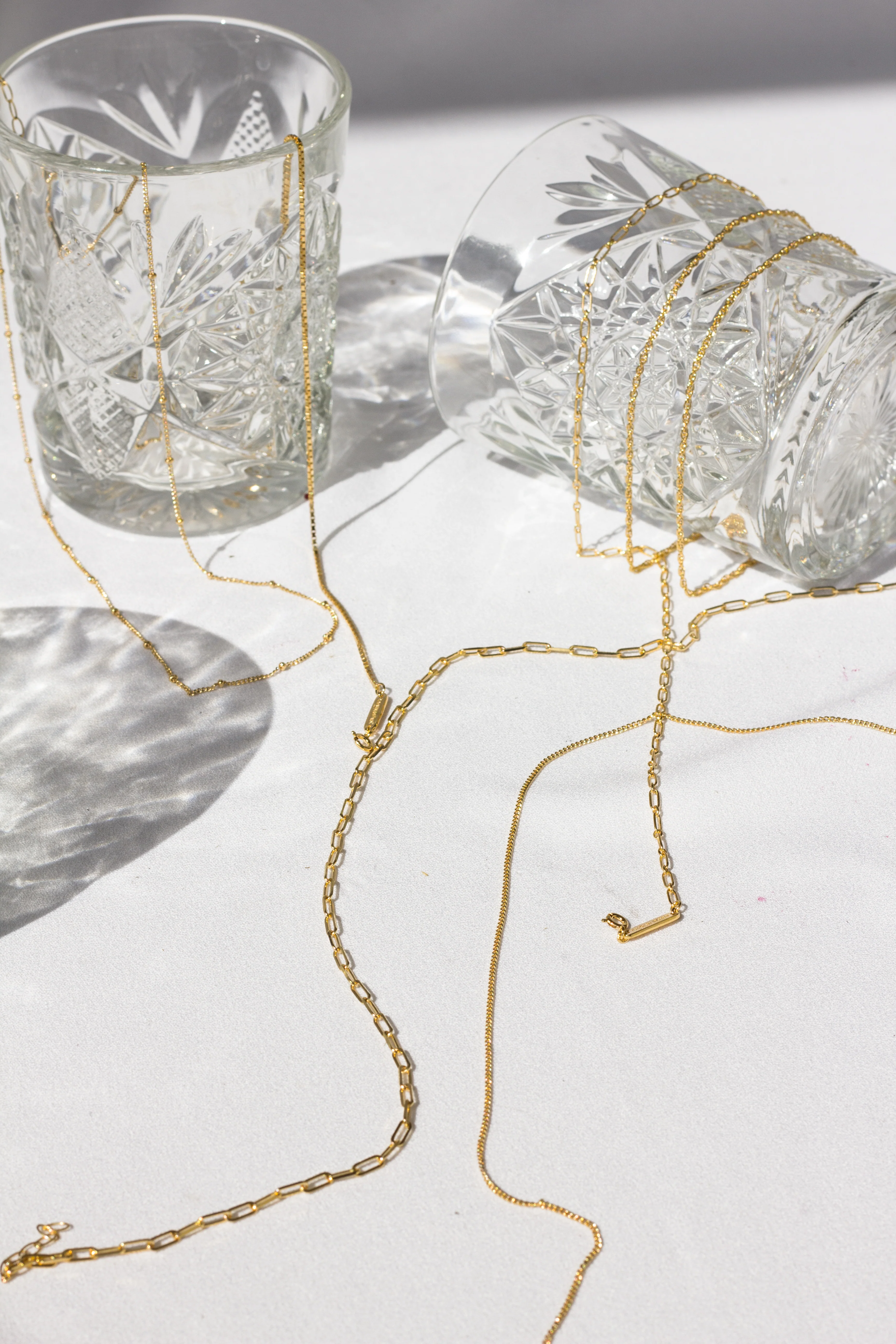 Curb chain necklace gold plated (45cm & 55cm) - Image 7