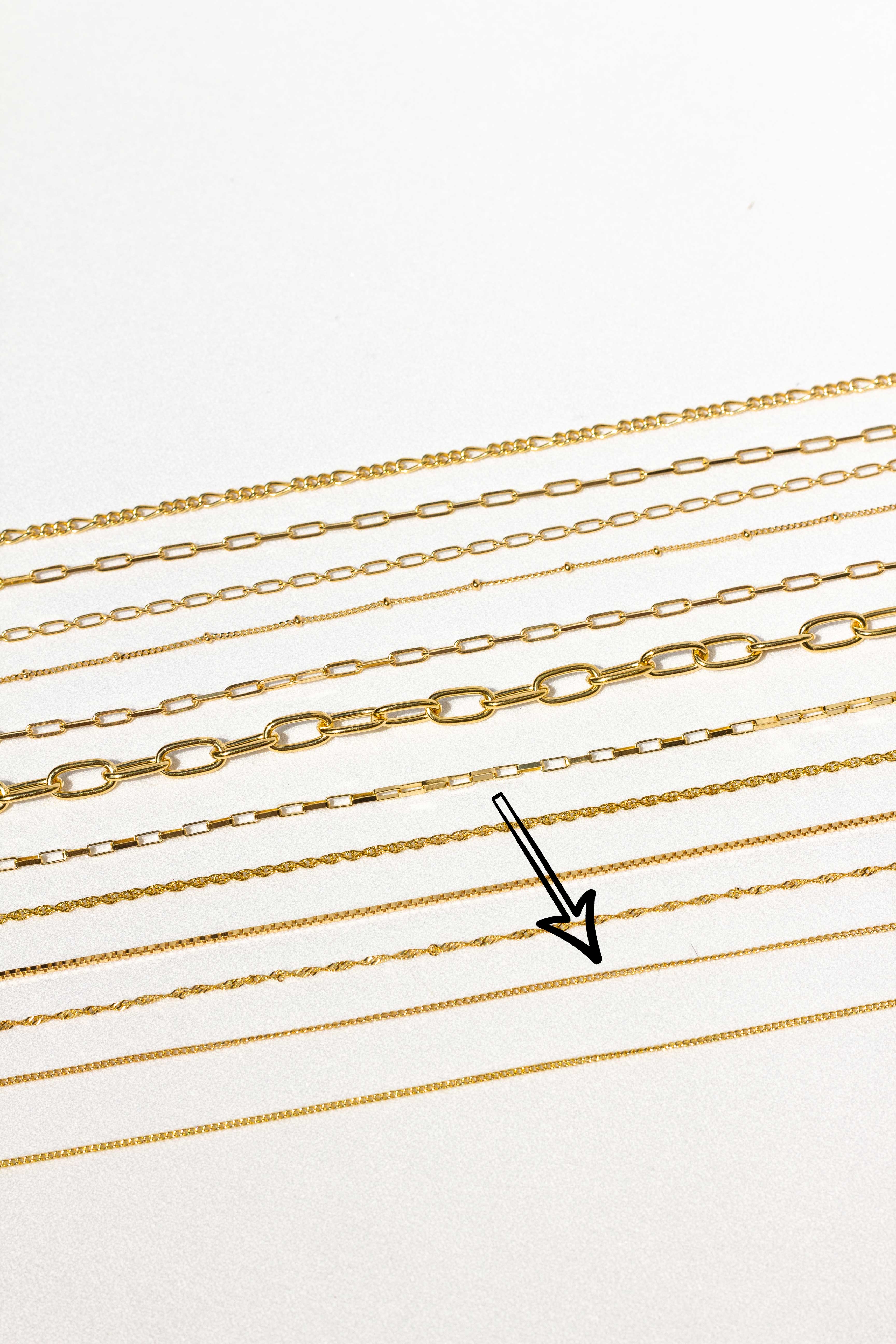 Curb chain necklace gold plated (45cm & 55cm) - Image 8