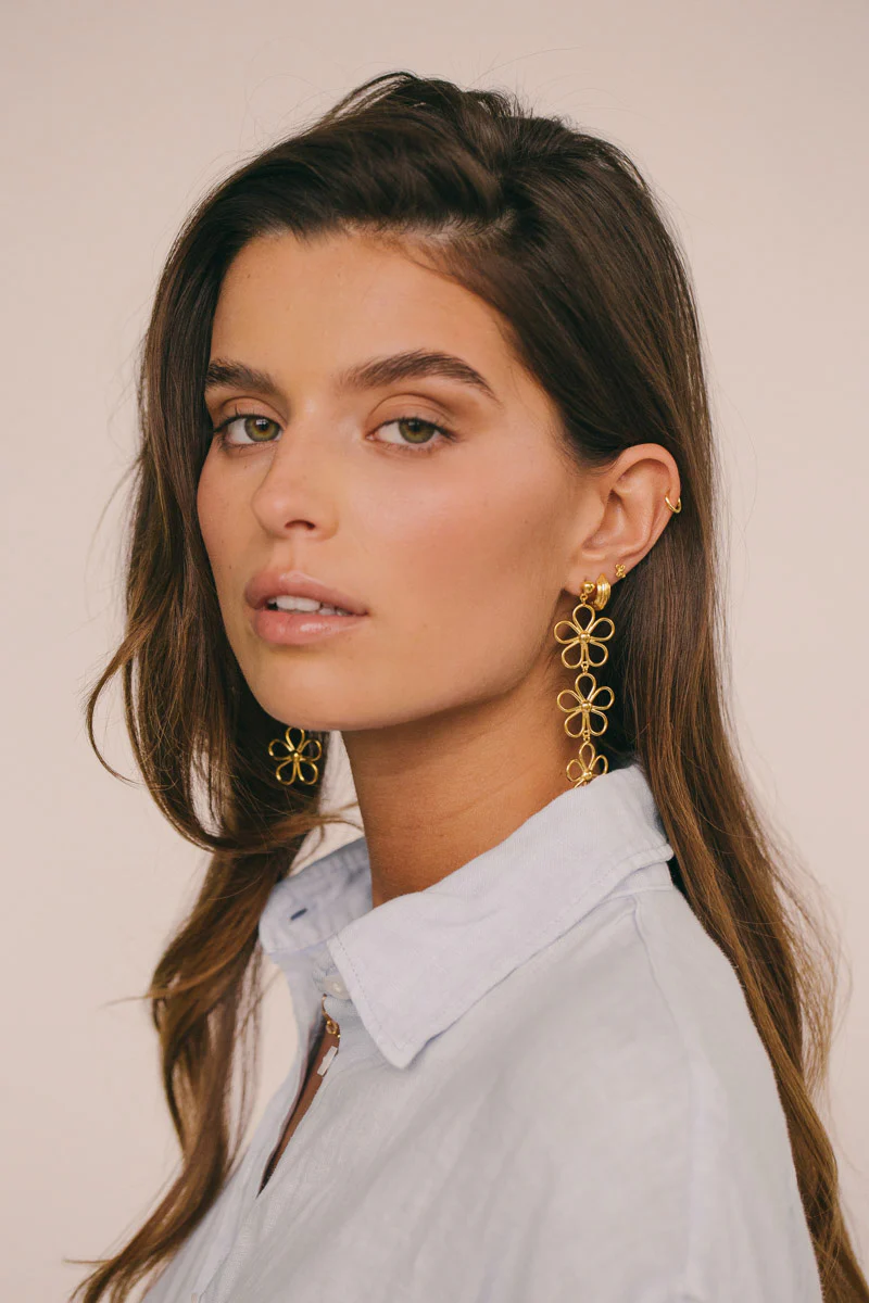 Flores Earring Gold Plated - Image 5