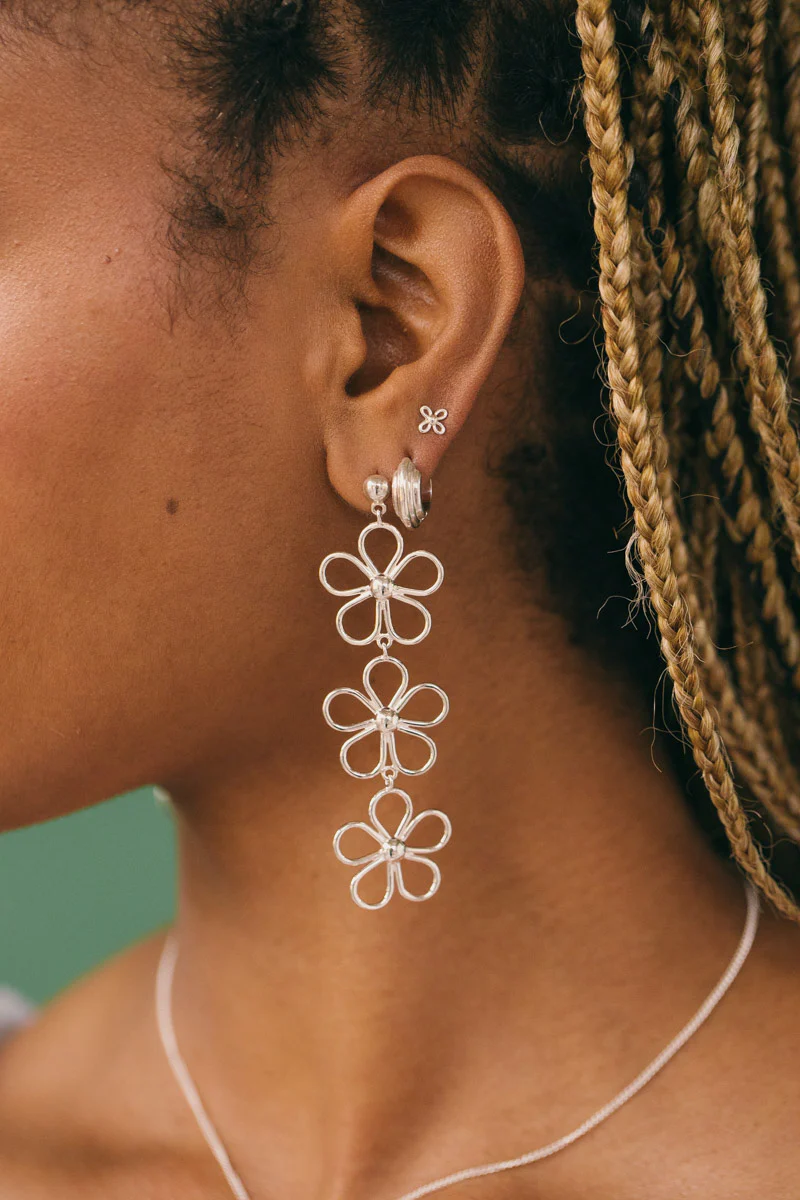 Flores Earring Silver - Image 3
