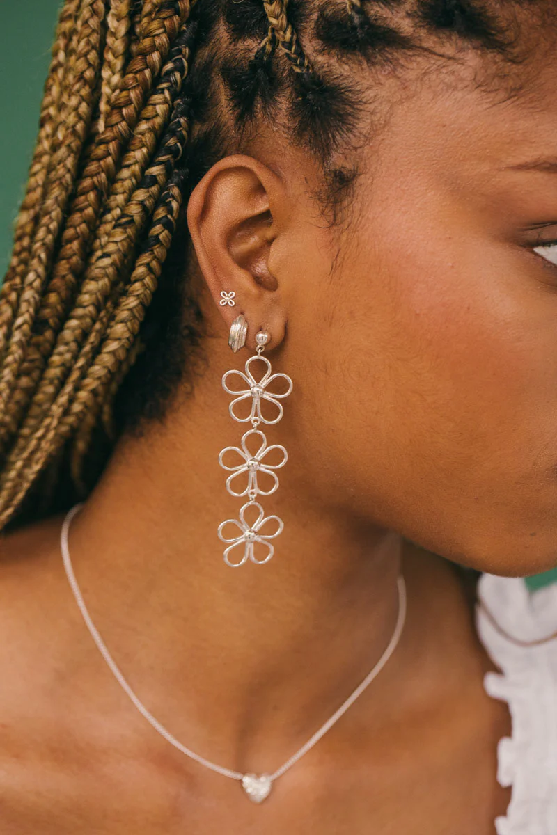 Flores Earring Silver - Image 5