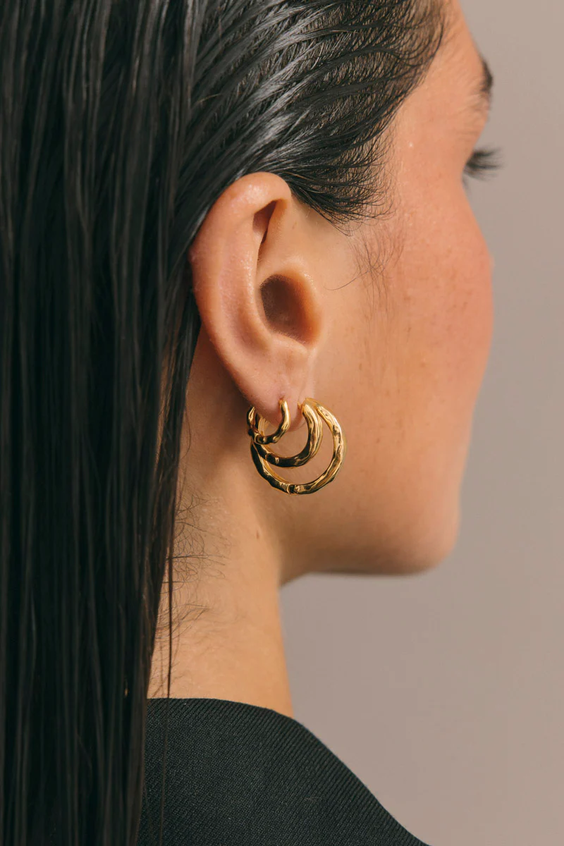 Hammered Huggie Gold Plated (15mm) - Image 4