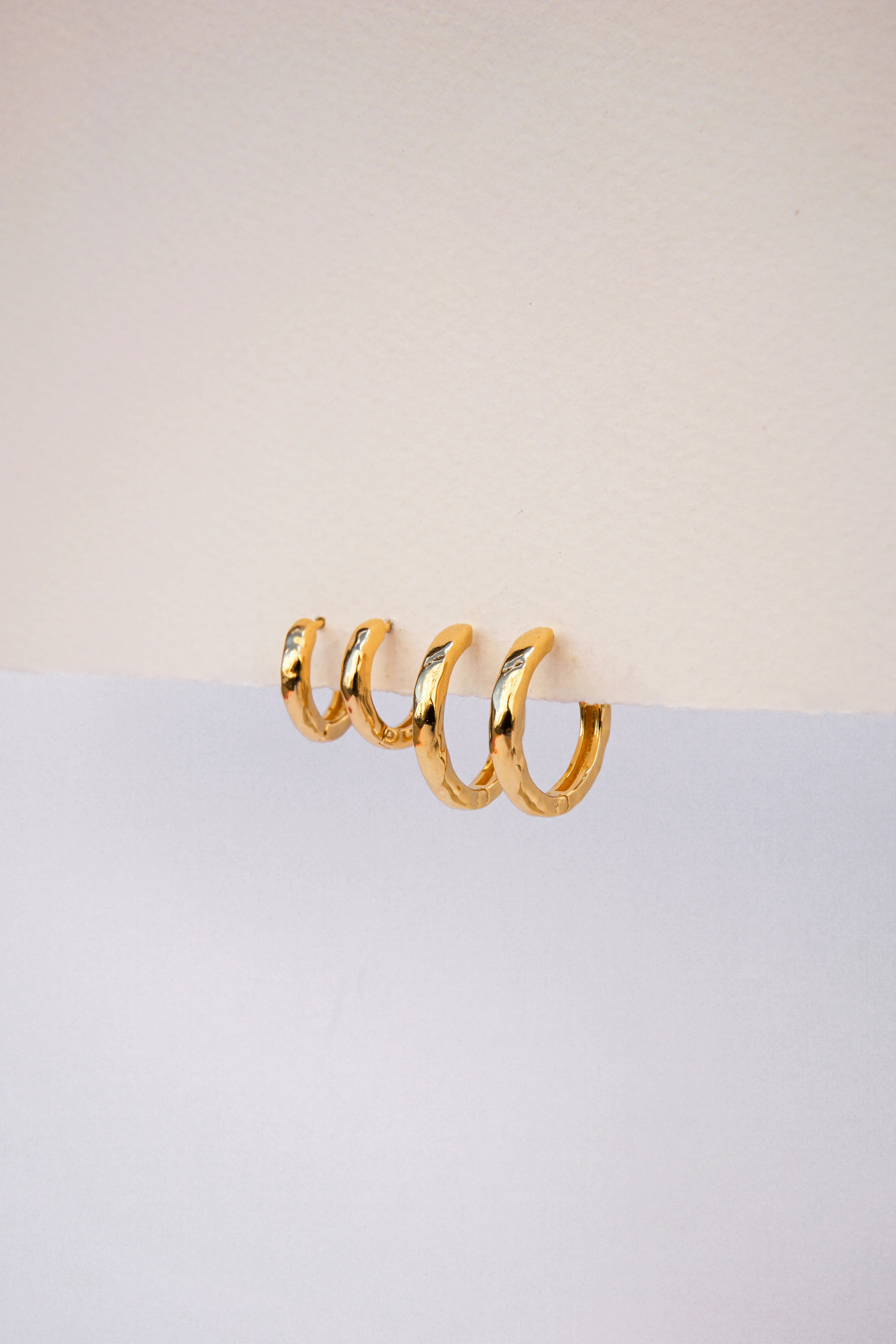 Hammered Huggie Gold Plated (15mm) - Image 6