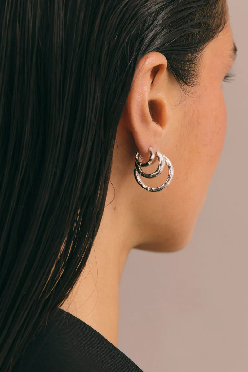 Hammered Huggie Silver (20mm) - Image 4