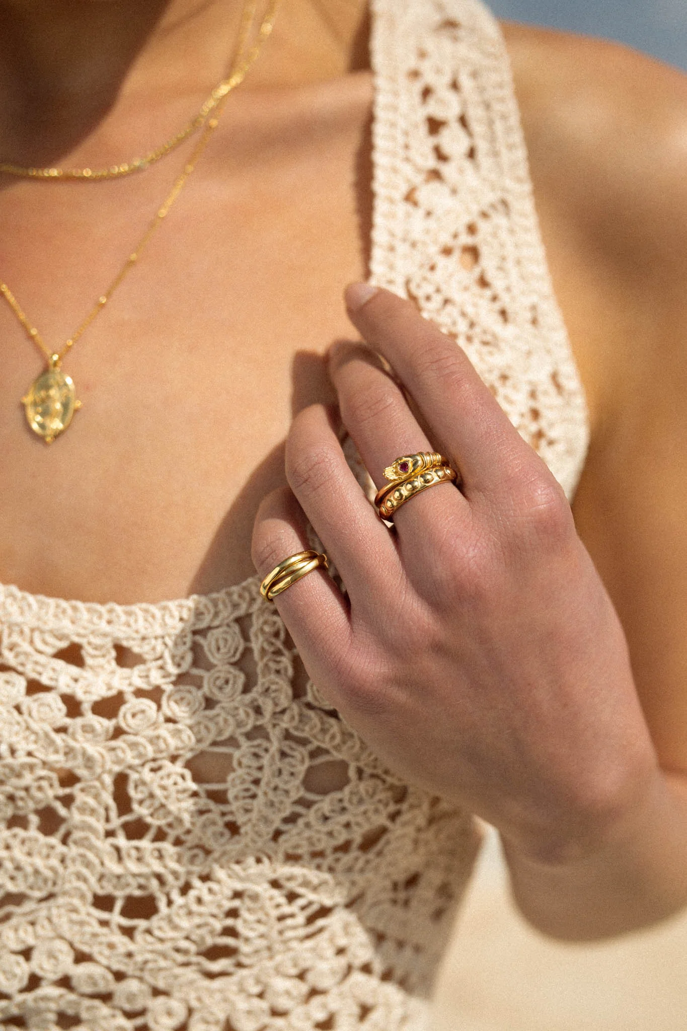 Hamsa hand ring gold plated - Image 8