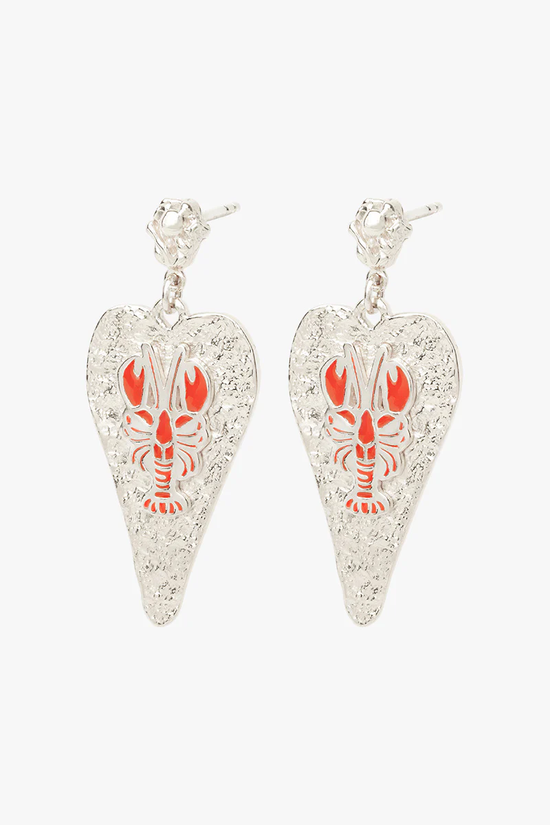Lobster Love Earring Silver - Image 6