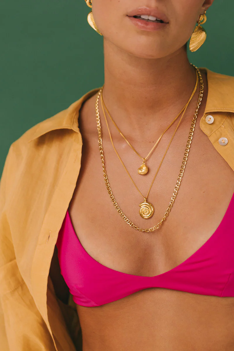 Long Mariner Chain Necklace Gold Plated (60cm) - Image 3