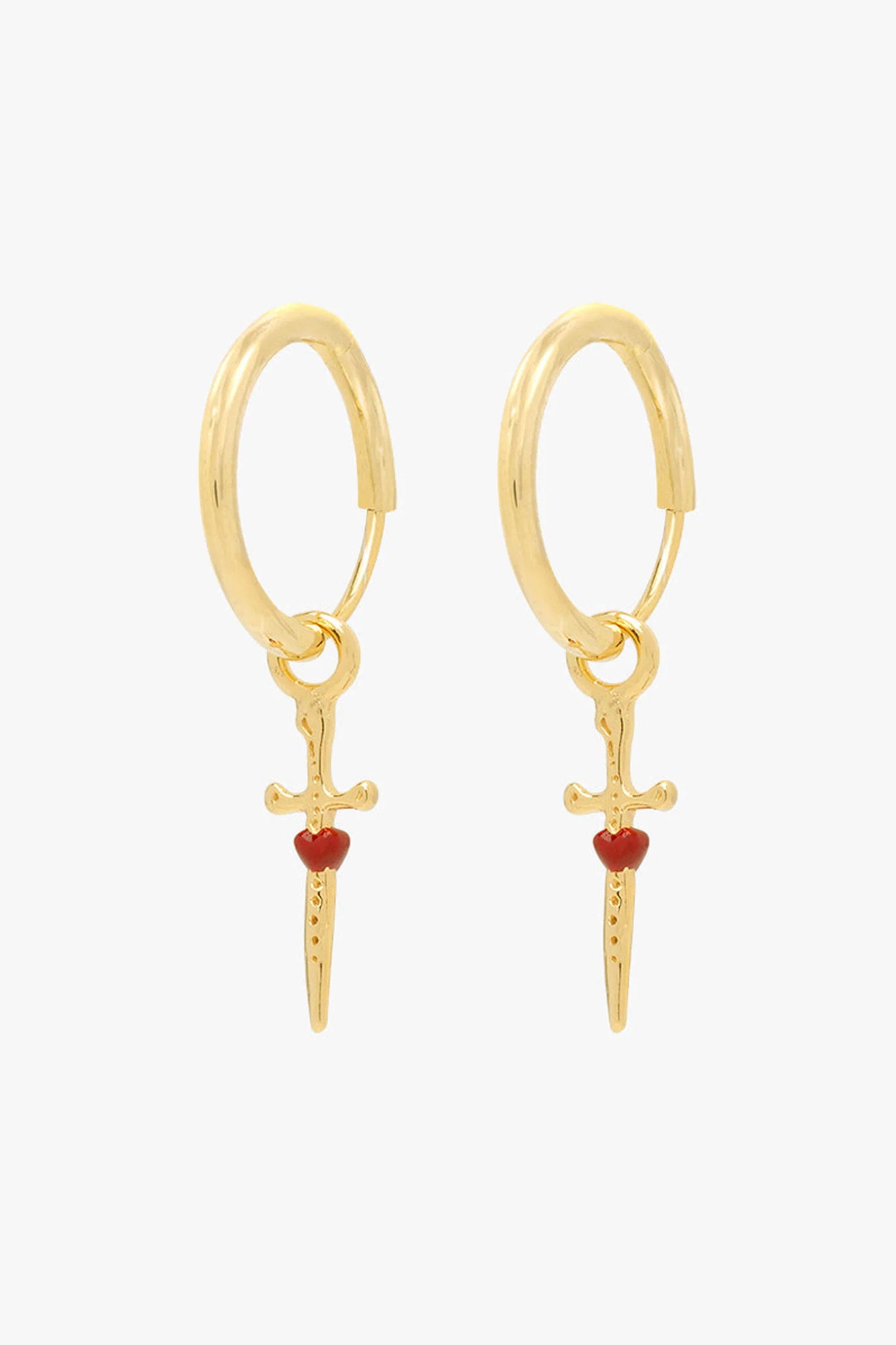 Love dagger hoop earring gold plated - Image 5