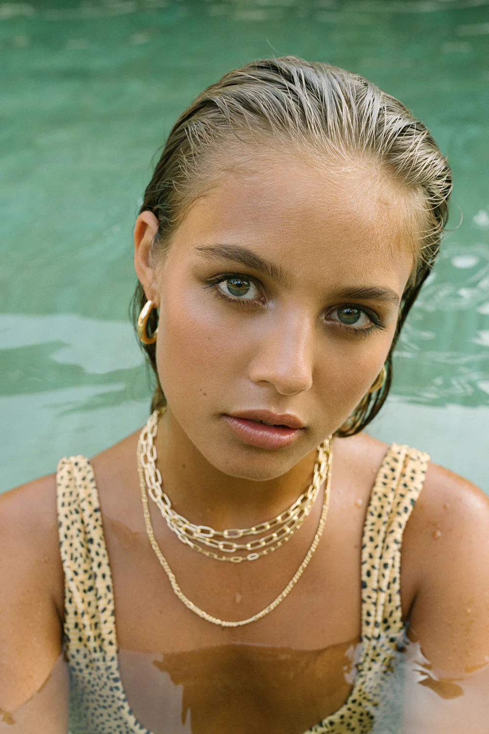 Round gold plated necklace (40cm) - Image 10