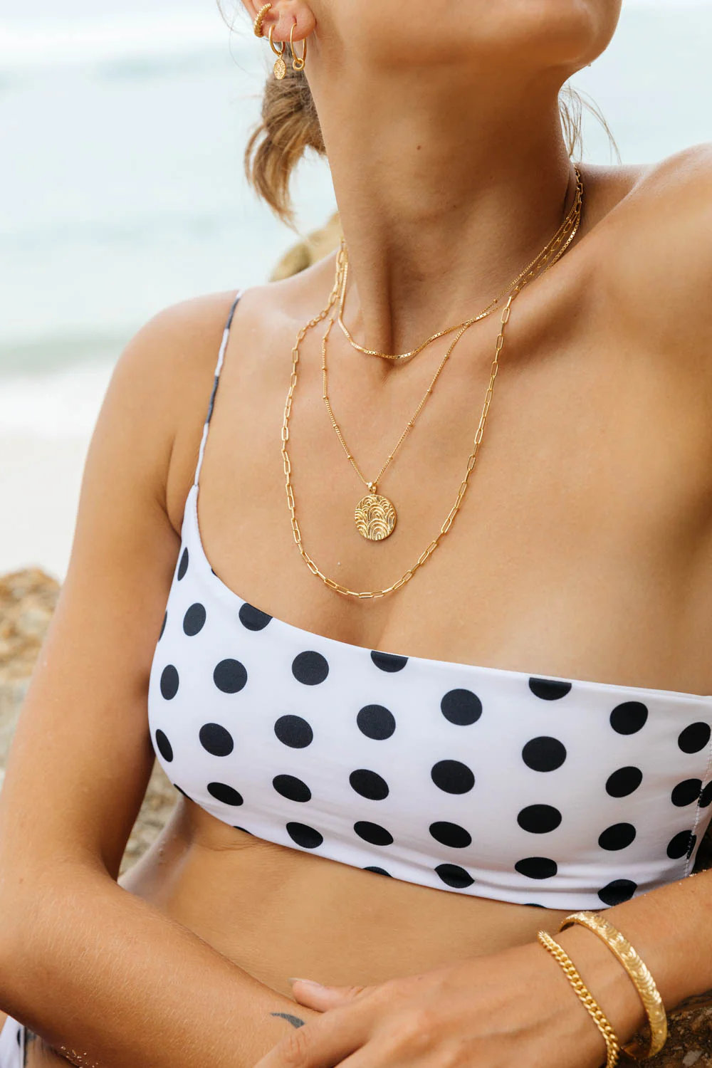 Round gold plated necklace (40cm) - Image 14