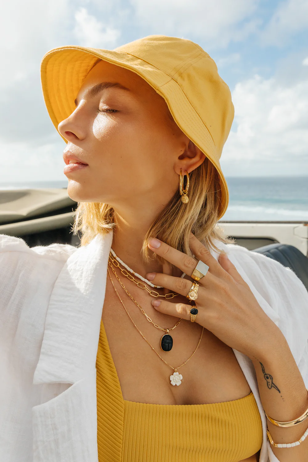 Round gold plated necklace (40cm) - Image 5