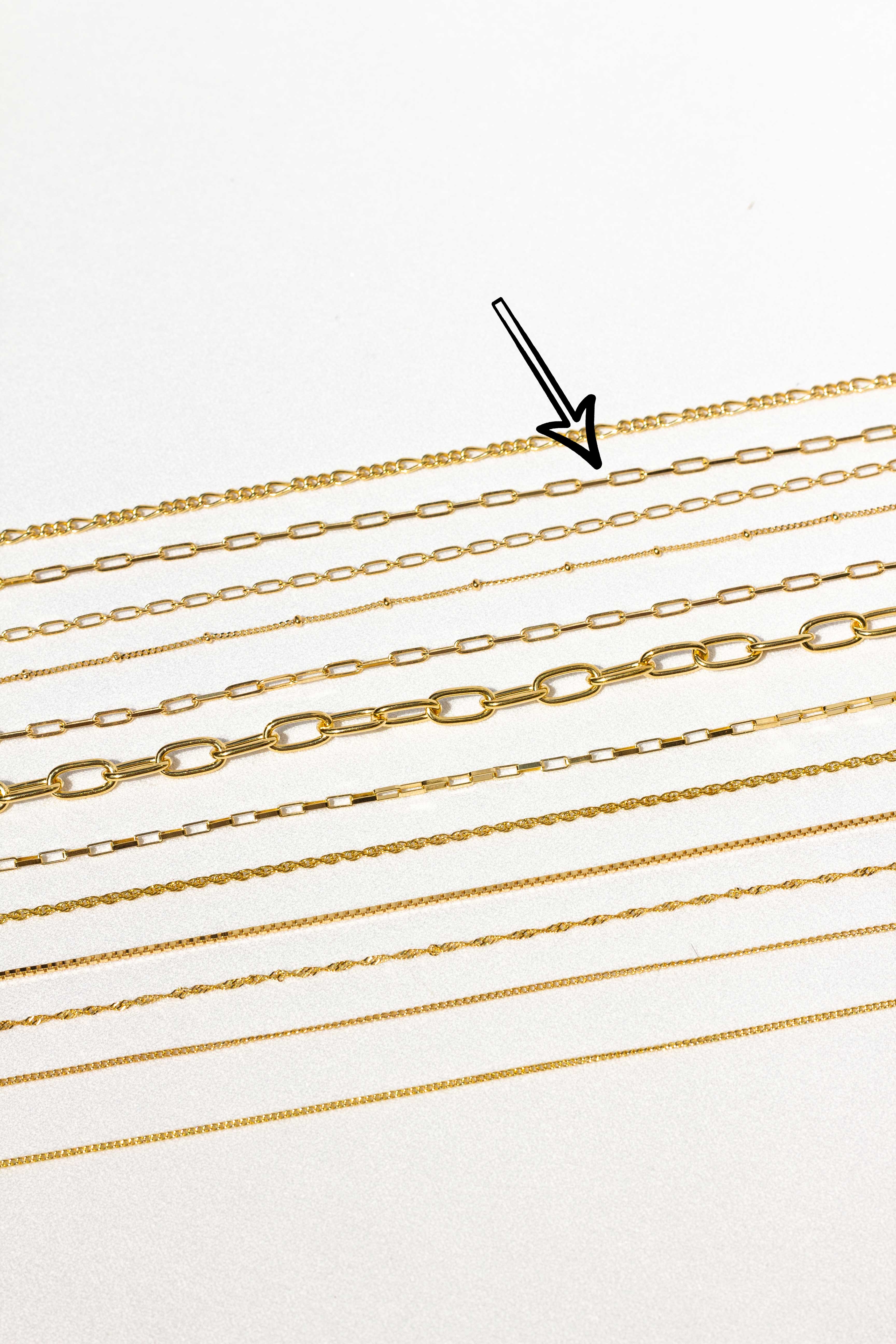 Round gold plated necklace (40cm) - Image 9