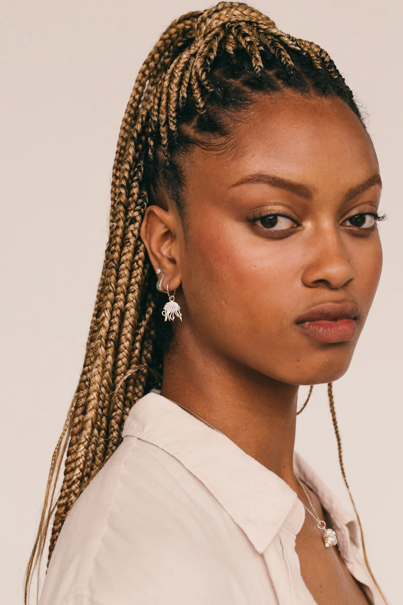 Medusa Hoop Earring Silver - Image 3