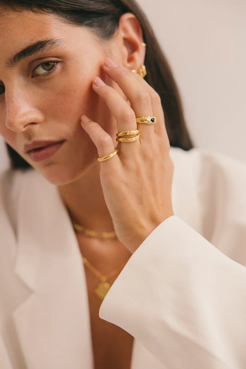 Rocky Stack Ring Gold Plated - Image 3