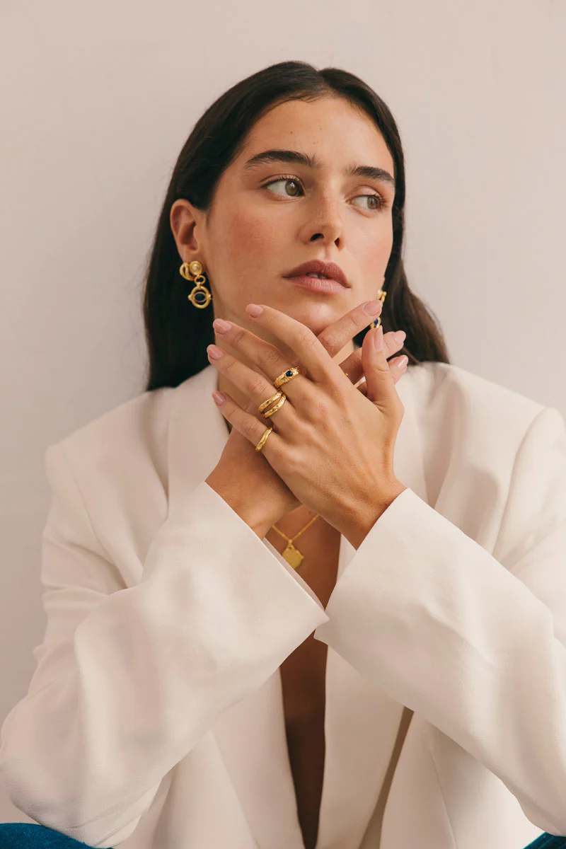 Rocky Stack Ring Gold Plated - Image 5