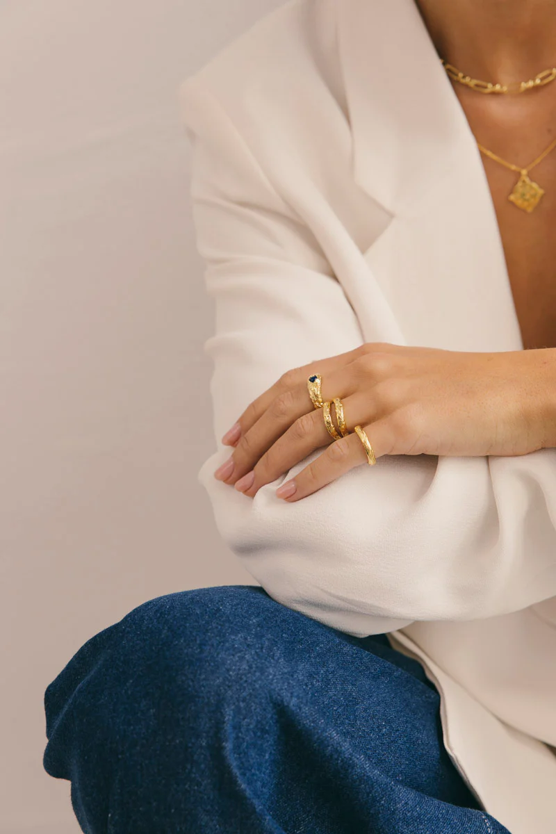 Rocky Stack Ring Gold Plated - Image 6