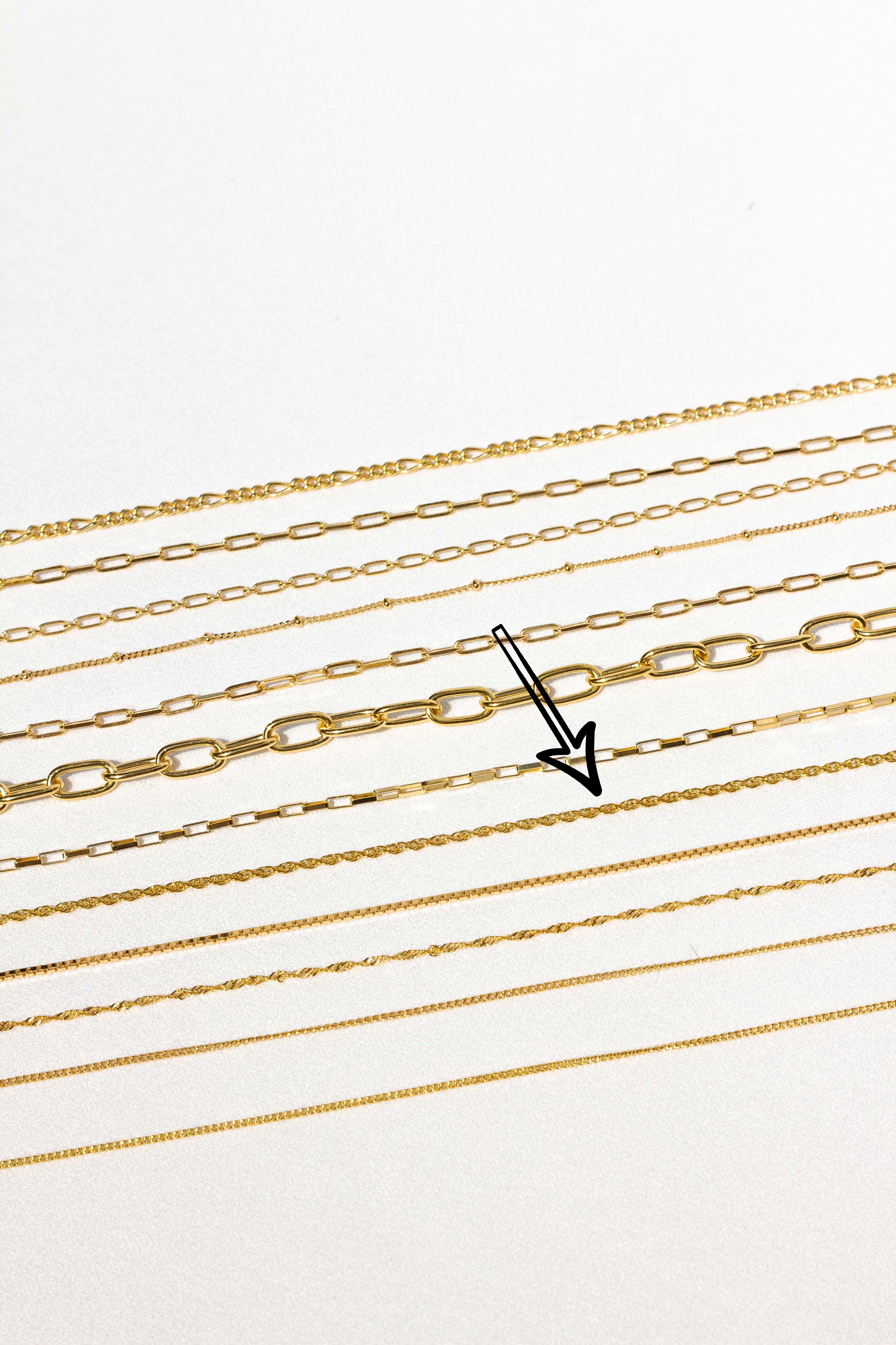 Rope chain necklace gold plated (45cm) - Image 7