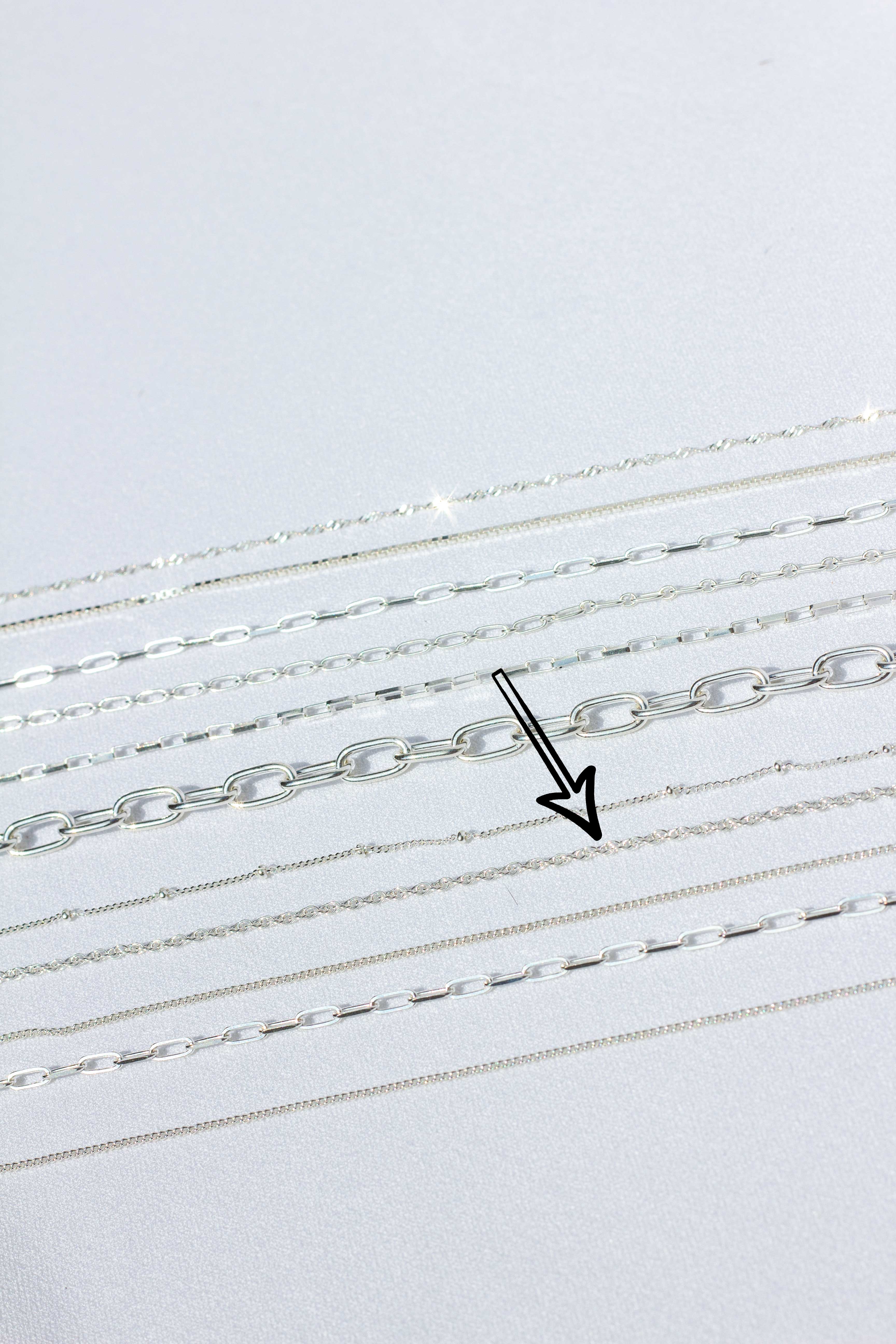 Rope chain necklace silver (45 cm) - Image 8