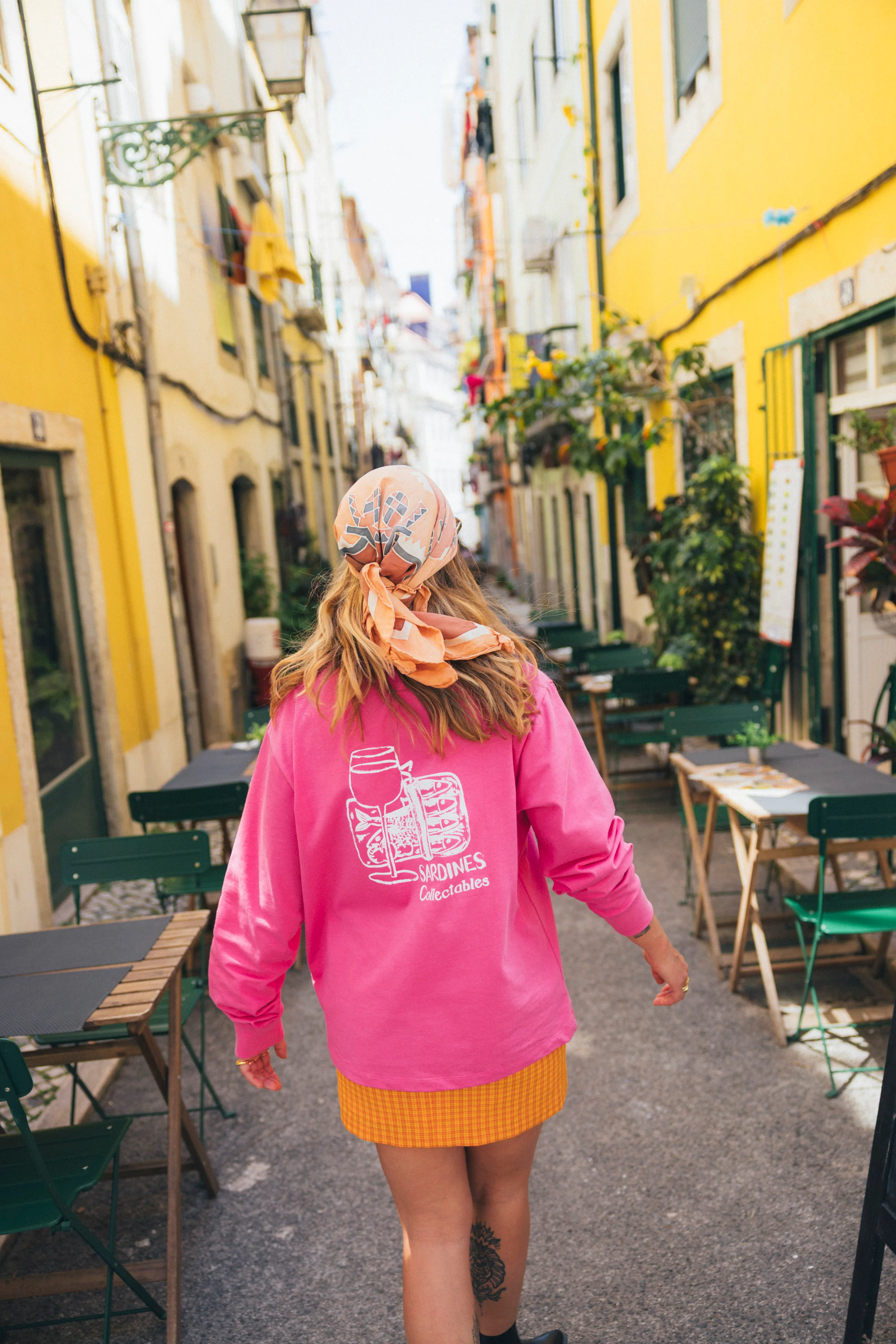 Sardines Tee Long Sleeve Pink - Image 3