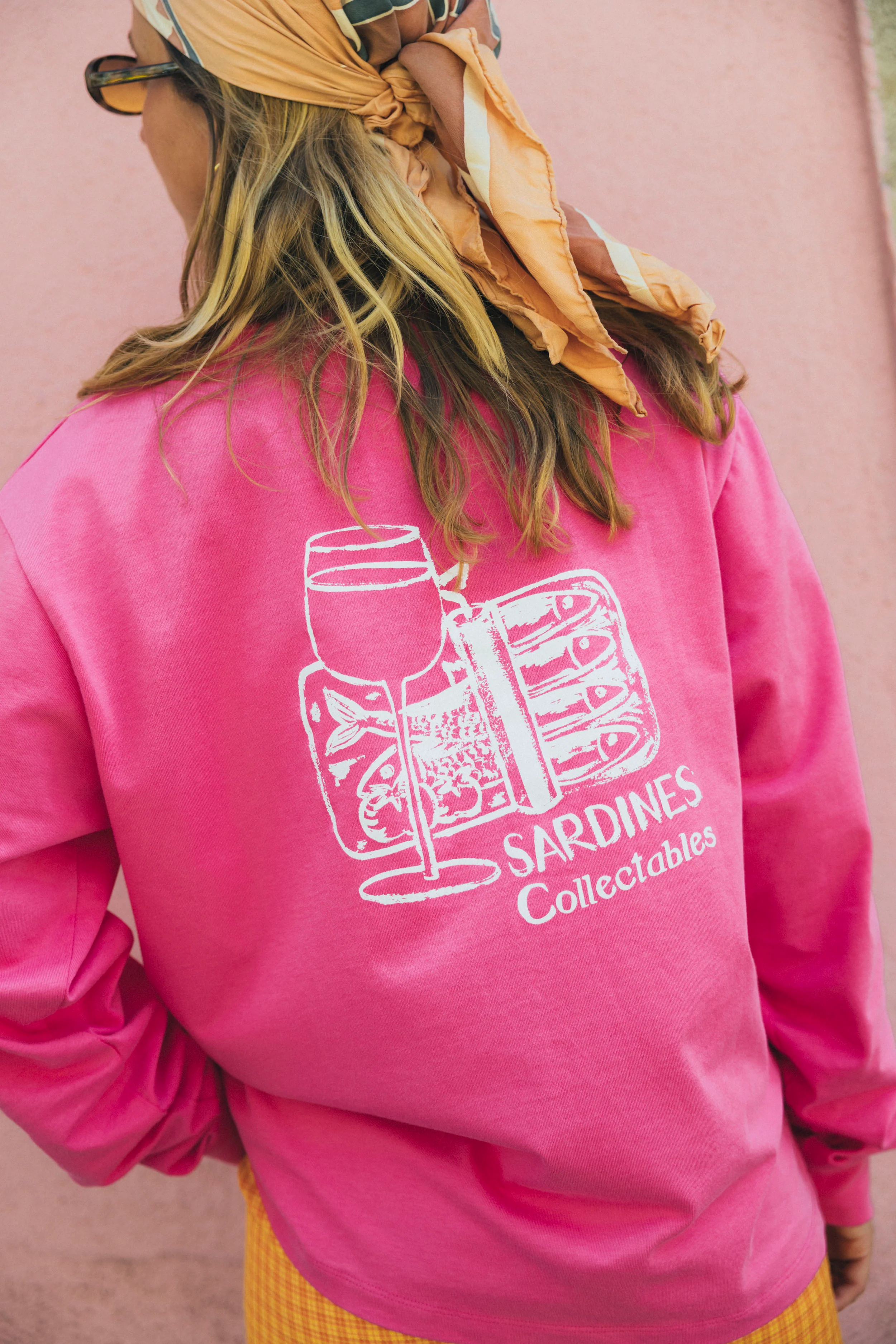 Sardines Tee Long Sleeve Pink - Image 4