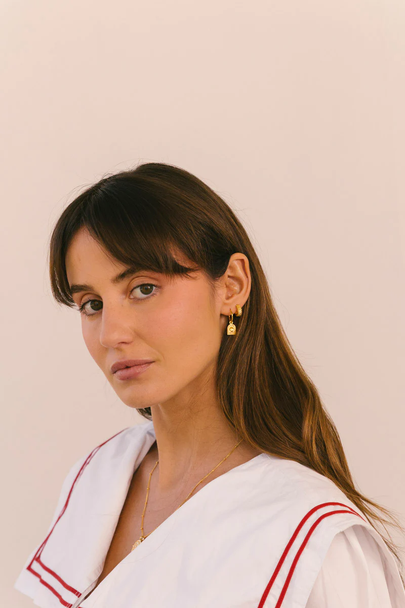 Scallop Medallion Hoop Gold Plated - Image 3