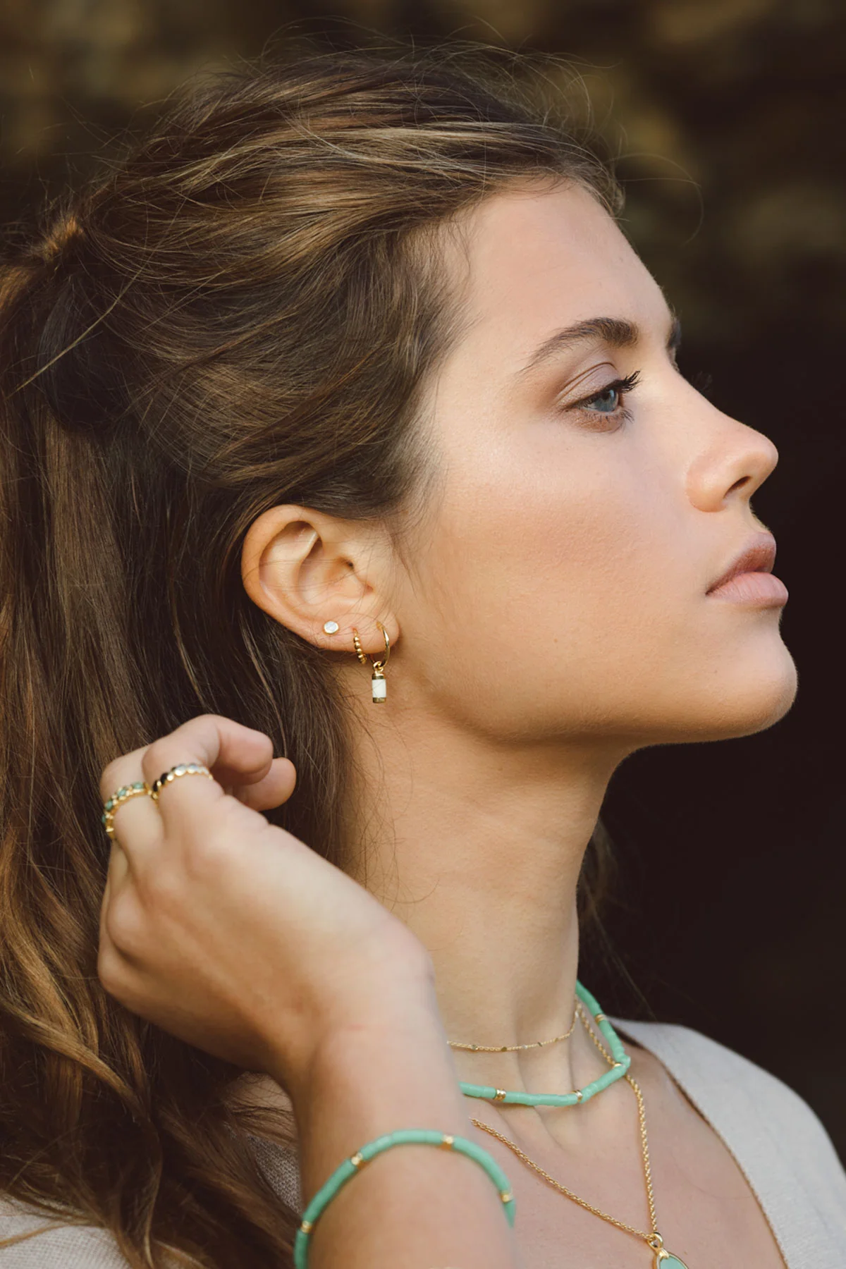 Small dots hoop gold plated (11mm) - Image 6