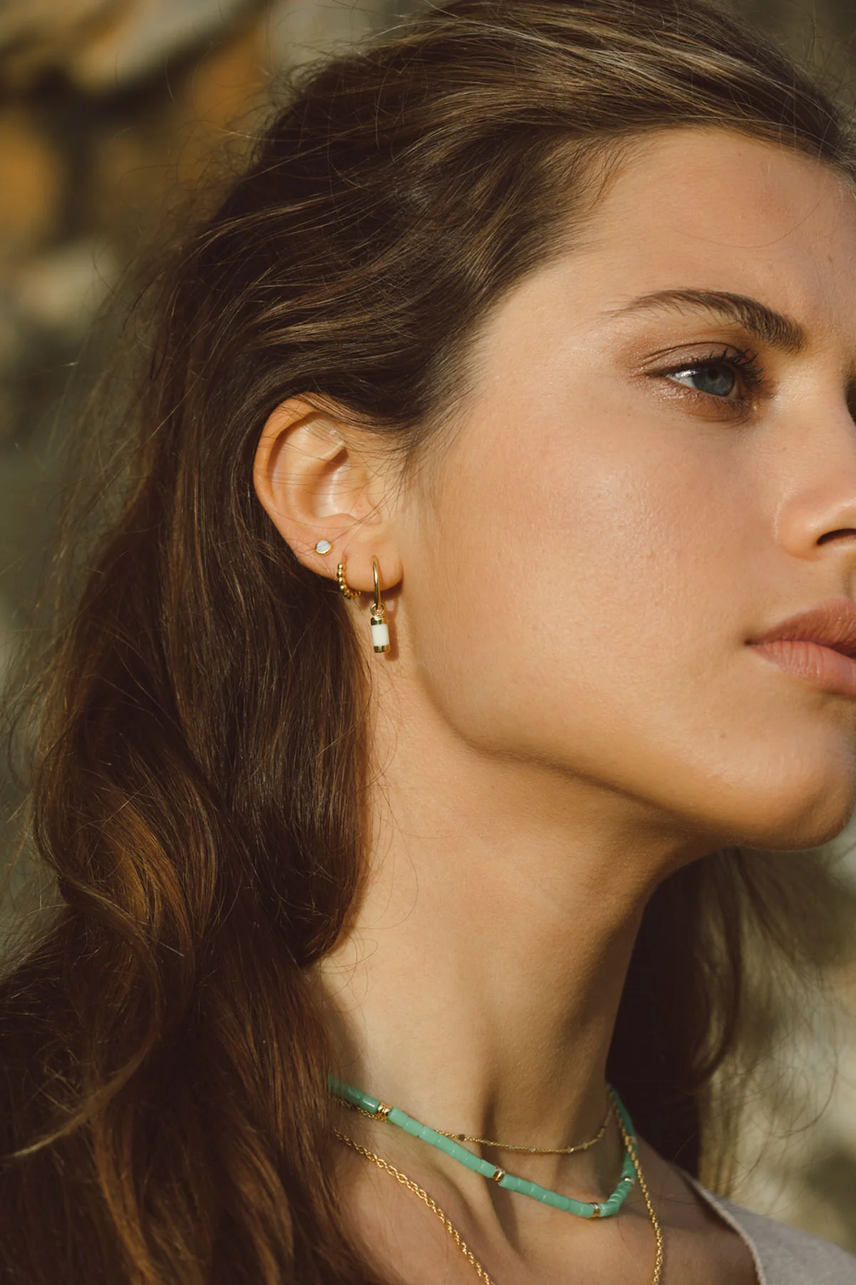 Small dots hoop gold plated (11mm) - Image 7