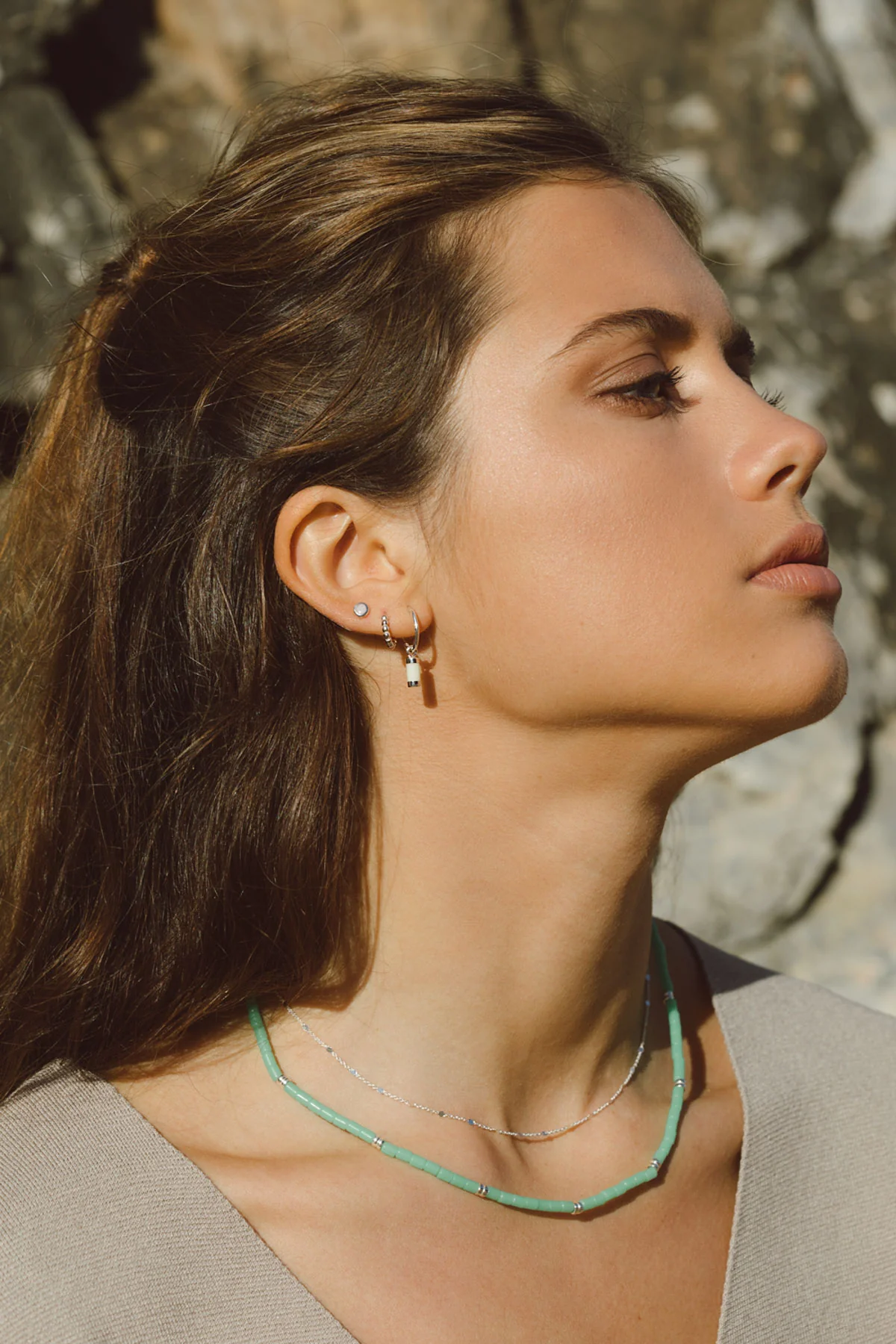 Small dots hoop silver (11mm) - Image 4