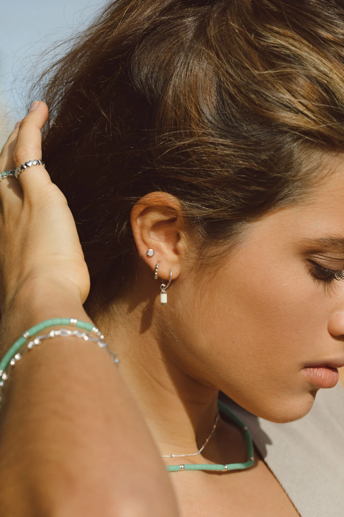 Small dots hoop silver (11mm) - Image 7