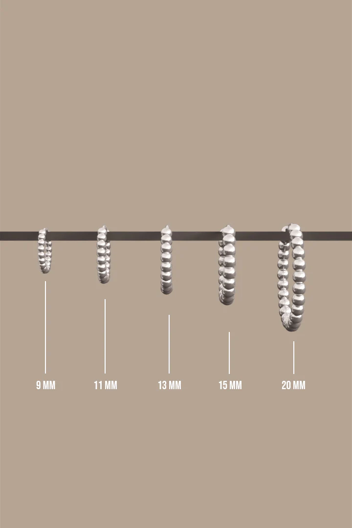 Small dots hoop silver (11mm) - Image 6