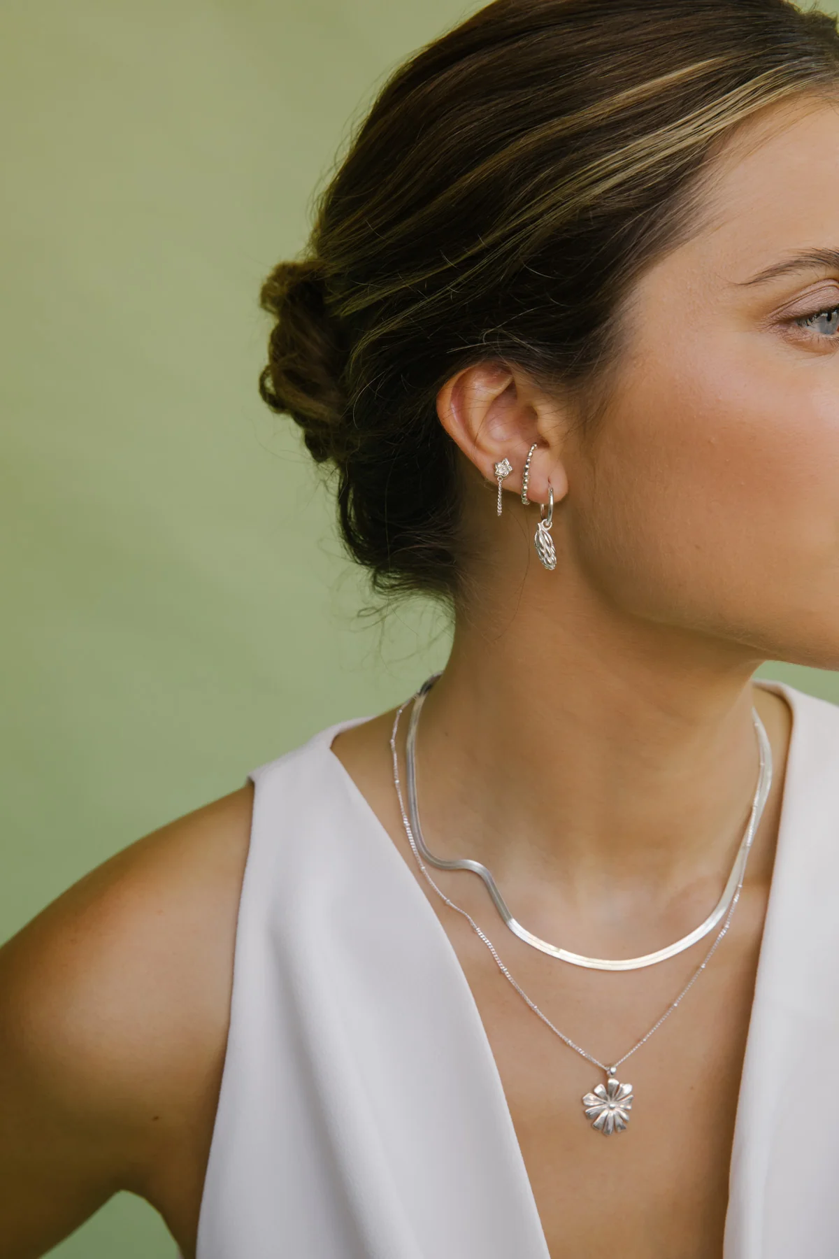 Snake chain necklace silver (36cm) - Image 3