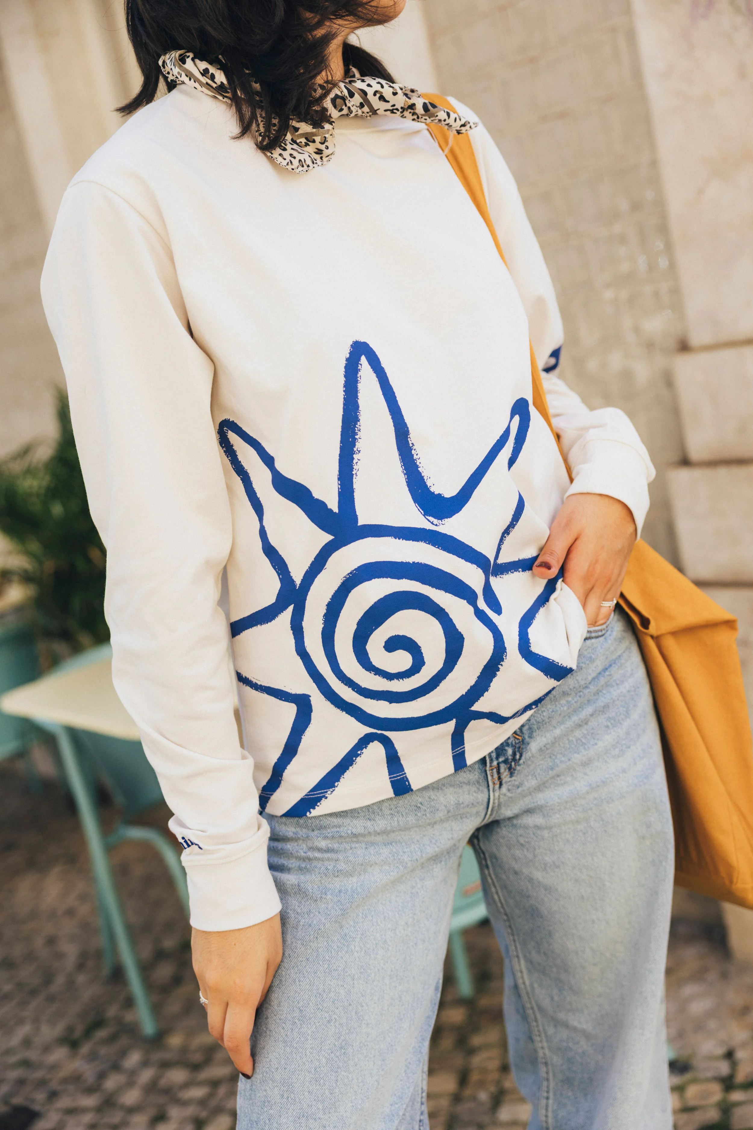 Sol Tee Long Sleeve Beige - Image 5