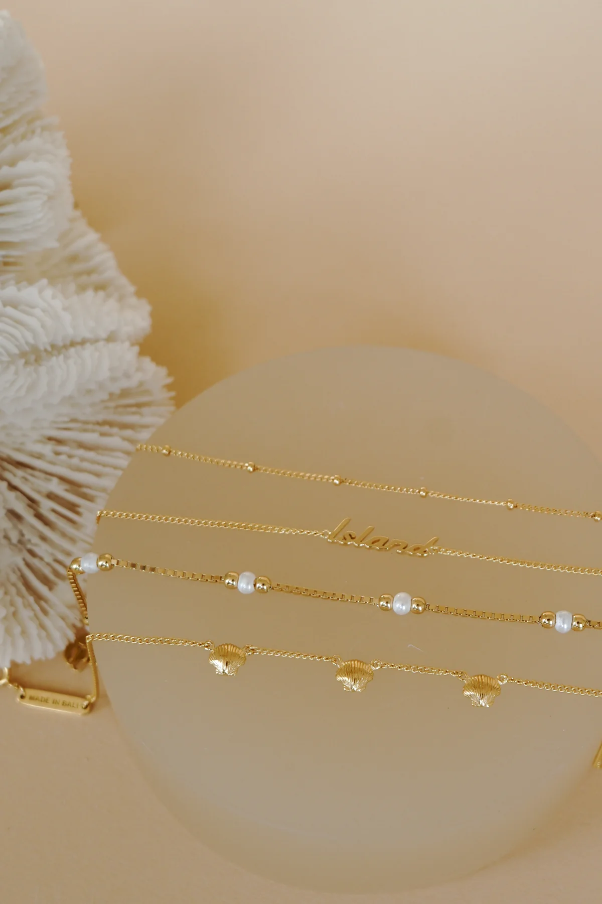 Stud chain bracelet gold plated - Image 3