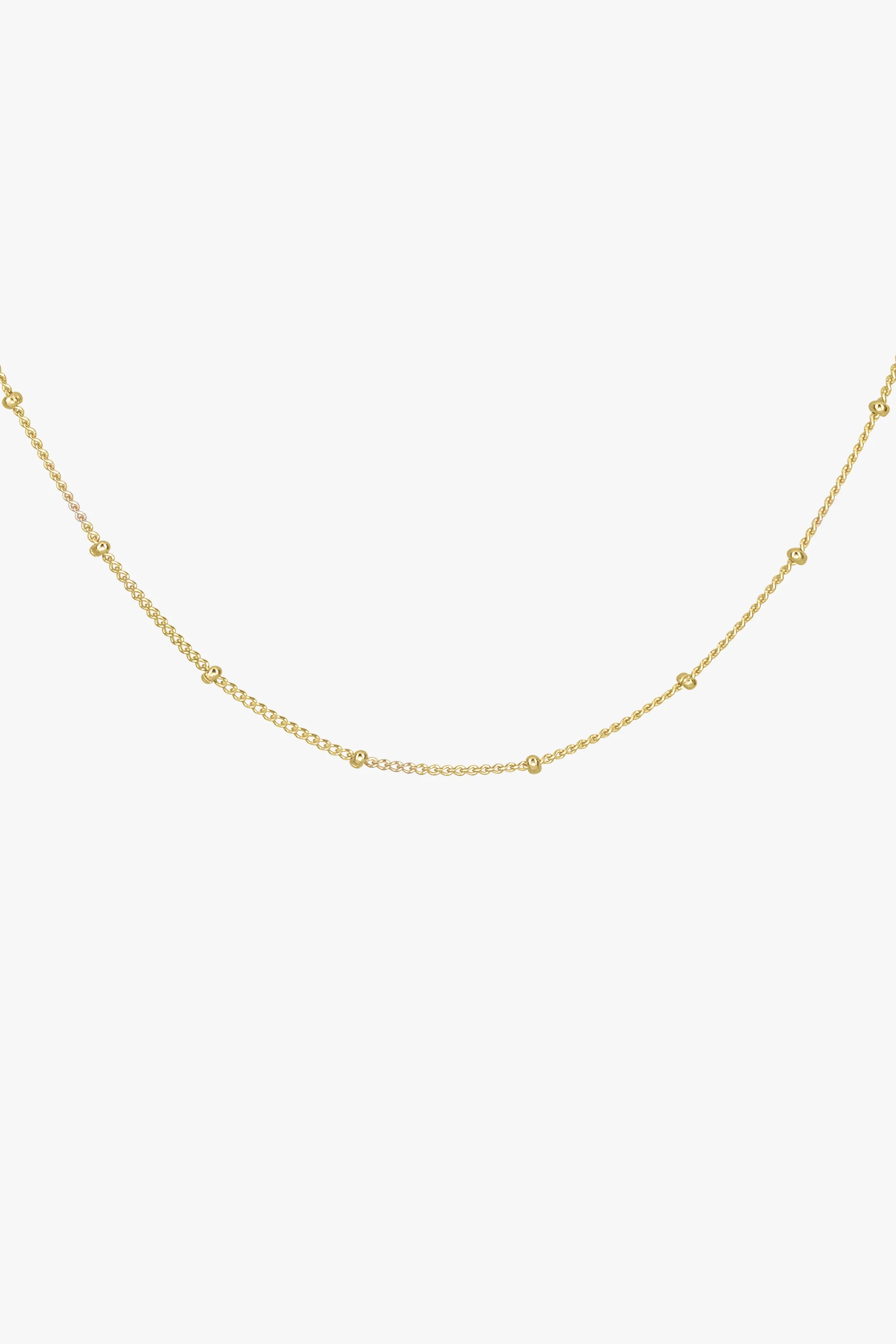 Stud chain necklace gold plated (45cm & 55cm) - Image 4