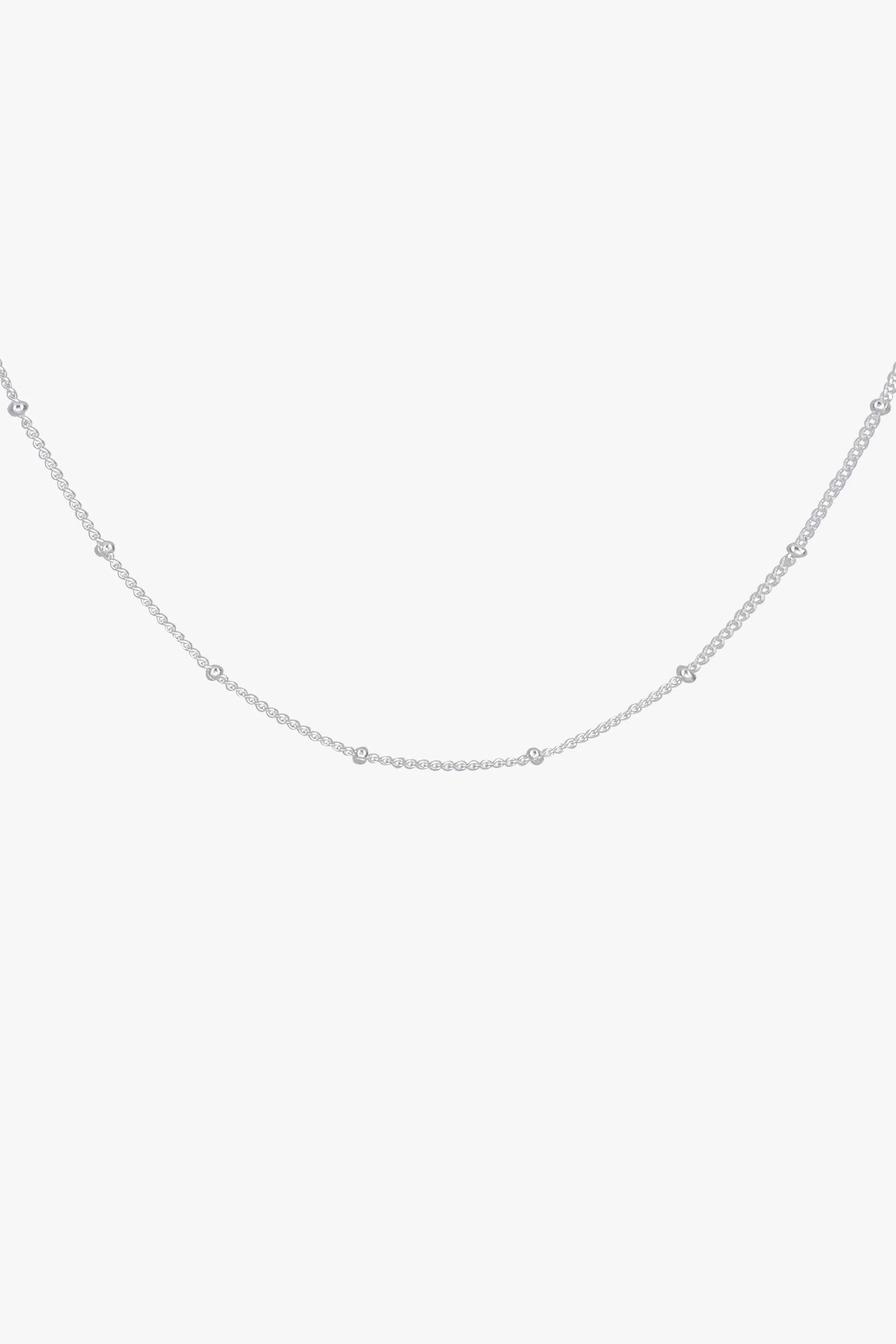 Stud chain necklace silver (45cm & 55cm) - Image 3