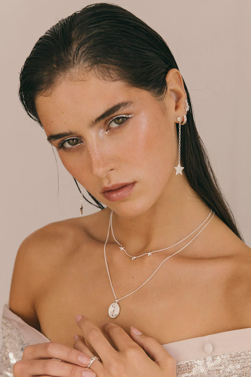 Triple Star Necklace Silver - Image 3