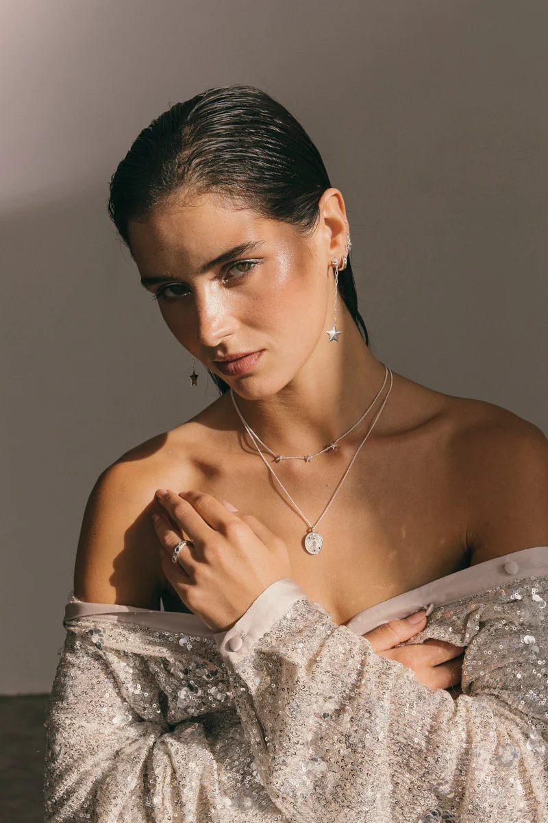 Triple Star Necklace Silver - Image 4