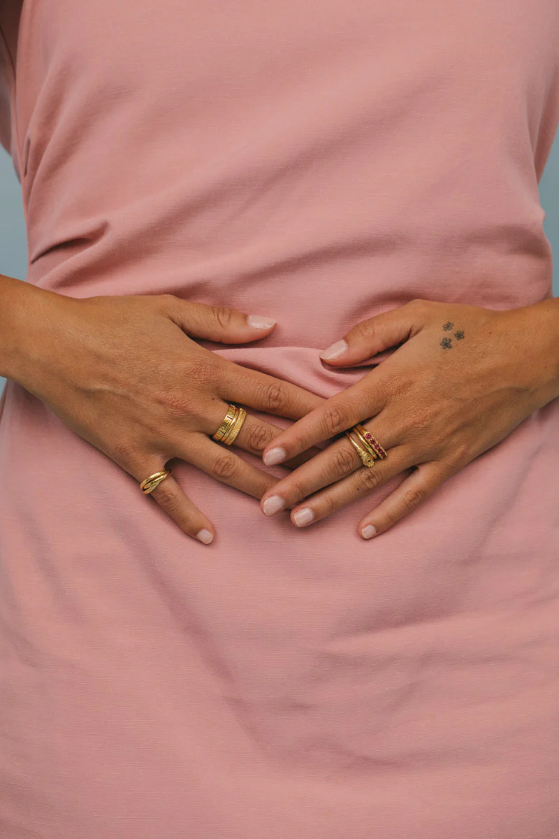 Vintage fuchsia ring gold plated - Image 6