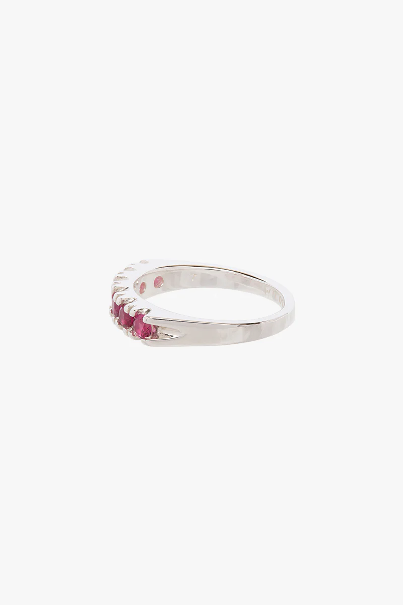 Vintage fuchsia ring silver - Image 4